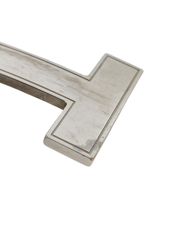 Hermes Buckle Belt Logo Only Metal Silver